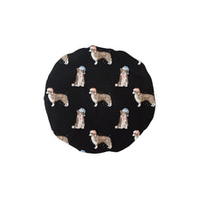 Load image into Gallery viewer, Watercolor Chocolate Red Border Collies Christmas Reusable Shower Caps-Accessories-Accessories, Border Collie, Christmas, Dog Mom Gifts-Midnight Black-ONE SIZE-6