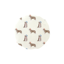Load image into Gallery viewer, Watercolor Chocolate Red Border Collies Christmas Reusable Shower Caps-Accessories-Accessories, Border Collie, Christmas, Dog Mom Gifts-Ivory White-ONE SIZE-8