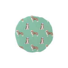 Load image into Gallery viewer, Watercolor Chocolate Red Border Collies Christmas Reusable Shower Caps-Accessories-Accessories, Border Collie, Christmas, Dog Mom Gifts-Mint Green-ONE SIZE-14