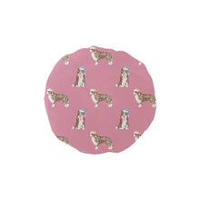 Load image into Gallery viewer, Watercolor Chocolate Red Border Collies Christmas Reusable Shower Caps-Accessories-Accessories, Border Collie, Christmas, Dog Mom Gifts-Dusty Pink-ONE SIZE-10
