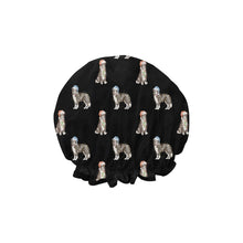 Load image into Gallery viewer, Watercolor Chocolate Red Border Collies Christmas Reusable Shower Caps-Accessories-Accessories, Border Collie, Christmas, Dog Mom Gifts-7
