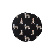 Load image into Gallery viewer, Watercolor Chocolate Red Border Collies Christmas Reusable Shower Caps-Accessories-Accessories, Border Collie, Christmas, Dog Mom Gifts-Midnight Black-ONE SIZE-6