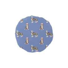 Load image into Gallery viewer, Watercolor Chocolate Red Border Collies Christmas Reusable Shower Caps-Accessories-Accessories, Border Collie, Christmas, Dog Mom Gifts-Slate Blue-ONE SIZE-12