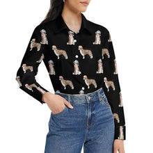 Load image into Gallery viewer, Watercolor Chocolate Red Border Collies Christmas Women&#39;s Shirt-42