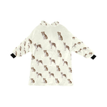 Load image into Gallery viewer, Watercolor Chocolate Red Boston Terriers Blanket Hoodie-Blanket-Apparel, Blanket Hoodie, Blankets, Boston Terrier, Dog Mom Gifts-Ivory-ONE SIZE-1