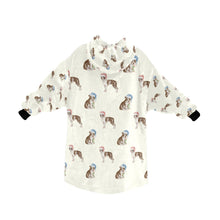 Load image into Gallery viewer, Watercolor Chocolate Red Boston Terriers Christmas Blanket Hoodie-Blanket-Apparel, Blanket Hoodie, Blankets, Boston Terrier, Christmas, Dog Mom Gifts-3