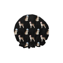 Load image into Gallery viewer, Watercolor Chocolate Red Boston Terriers Christmas Reusable Shower Caps-Accessories-Accessories, Boston Terrier, Christmas, Dog Mom Gifts-7