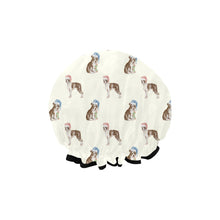 Load image into Gallery viewer, Watercolor Chocolate Red Boston Terriers Christmas Reusable Shower Caps-Accessories-Accessories, Boston Terrier, Christmas, Dog Mom Gifts-9