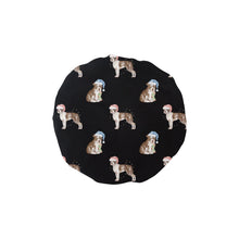 Load image into Gallery viewer, Watercolor Chocolate Red Boston Terriers Christmas Reusable Shower Caps-Accessories-Accessories, Boston Terrier, Christmas, Dog Mom Gifts-Midnight Black-ONE SIZE-6