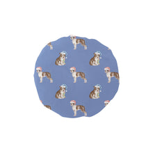 Load image into Gallery viewer, Watercolor Chocolate Red Boston Terriers Christmas Reusable Shower Caps-Accessories-Accessories, Boston Terrier, Christmas, Dog Mom Gifts-Slate Blue-ONE SIZE-12