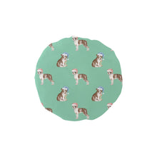 Load image into Gallery viewer, Watercolor Chocolate Red Boston Terriers Christmas Reusable Shower Caps-Accessories-Accessories, Boston Terrier, Christmas, Dog Mom Gifts-Mint Green-ONE SIZE-14