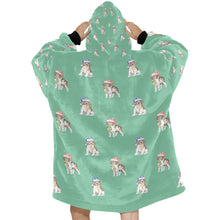 Load image into Gallery viewer, Watercolor Chocolate Tri Springer Spaniel Christmas Blanket Hoodie-Blanket-Apparel, Blanket Hoodie, Blankets, Christmas, Dog Mom Gifts, English Springer Spaniel-30