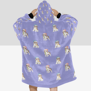 Watercolor Chocolate Tri Springer Spaniel Christmas Blanket Hoodie