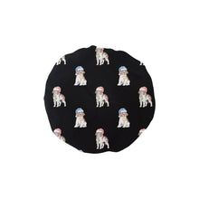 Load image into Gallery viewer, Watercolor Chocolate Tri Springer Spaniel Christmas Elastic Reusable Shower Caps-Accessories-Accessories, Christmas, Dog Mom Gifts, English Springer Spaniel-Black-ONE SIZE-17