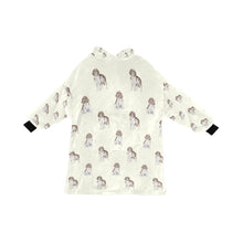 Load image into Gallery viewer, Watercolor Chocolate Tri Springer Spaniels Blanket Hoodie-Blanket-Apparel, Blanket Hoodie, Blankets, Dog Mom Gifts, English Springer Spaniel-Ivory Cream-ONE SIZE-8