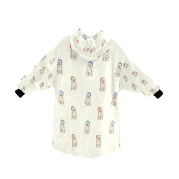 Watercolor Cream Shiba Inus Christmas Blanket Hoodie-Blanket-Apparel, Blanket Hoodie, Blankets, Dog Mom Gifts, Shiba Inu-17