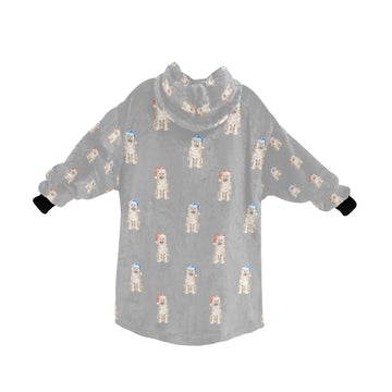 Watercolor Cream Shiba Inus Christmas Blanket Hoodie-Blanket-Apparel, Blanket Hoodie, Blankets, Dog Mom Gifts, Shiba Inu-32