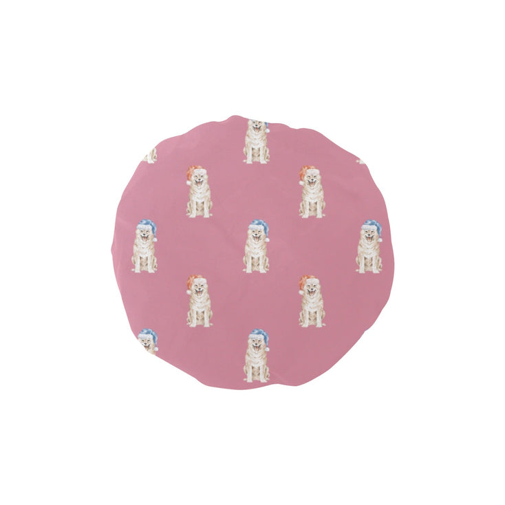 Watercolor Cream Shiba Inus Christmas Elastic Reusable Shower Caps-Accessories-Accessories, Christmas, Dog Mom Gifts, Shiba Inu-PaleVioletRed-ONE SIZE-5