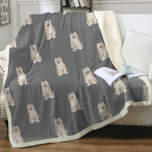 Watercolor Cream Shiba Inus Sherpa Fleece Blanket - 8 Colors-Blanket-Bedding, Blankets, Home Decor, Shiba Inu-15