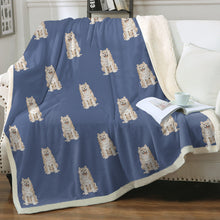 Load image into Gallery viewer, Watercolor Cream Shiba Inus Sherpa Fleece Blanket - 8 Colors-Blanket-Bedding, Blankets, Home Decor, Shiba Inu-16