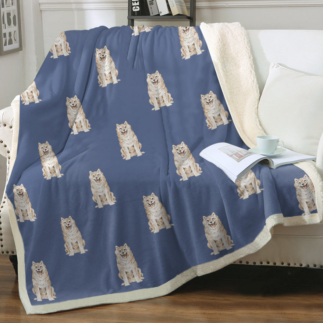 Watercolor Cream Shiba Inus Sherpa Fleece Blanket - 8 Colors-Blanket-Bedding, Blankets, Home Decor, Shiba Inu-16