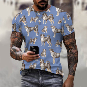 Watercolor Delight Appenzeller Sennenhunds Men's Cotton T-Shirt-Apparel-Apparel, Appenzeller Sennenhund, Christmas, Dog Dad Gifts, Shirt, T Shirt-11