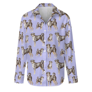 Watercolor Delight Appenzeller Sennenhunds Women's Shirt-Apparel-Apparel, Appenzeller Sennenhund, Christmas, Dog Mom Gifts, Shirt-S-LightSteelBlue-24