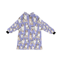 Load image into Gallery viewer, Watercolor Delight Australian Shepherds Blanket Hoodie-Blanket-Apparel, Australian Shepherd, Blanket Hoodie, Blankets, Christmas, Dog Mom Gifts-Lavender Purple-ONE SIZE-23