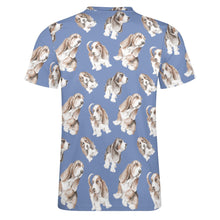 Load image into Gallery viewer, Watercolor Delight Basset Hounds Men&#39;s Cotton T-Shirt-Apparel-Apparel, Basset Hound, Dog Dad Gifts, T Shirt-11