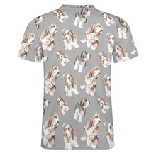 Load image into Gallery viewer, Watercolor Delight Basset Hounds Men&#39;s Cotton T-Shirt-Apparel-Apparel, Basset Hound, Dog Dad Gifts, T Shirt-15