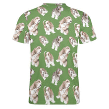 Load image into Gallery viewer, Watercolor Delight Basset Hounds Men&#39;s Cotton T-Shirt-Apparel-Apparel, Basset Hound, Dog Dad Gifts, T Shirt-21