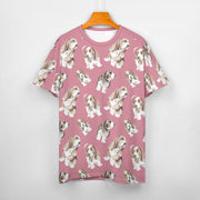 Watercolor Delight Basset Hounds Women's Cotton T-Shirt-Apparel-Apparel, Basset Hound, Dog Mom Gifts, T Shirt-14