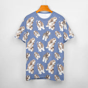 Watercolor Delight Basset Hounds Women's Cotton T-Shirt-Apparel-Apparel, Basset Hound, Dog Mom Gifts, T Shirt-16