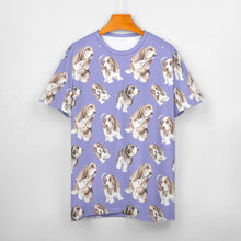 Load image into Gallery viewer, Watercolor Delight Basset Hounds Women&#39;s Cotton T-Shirt-Apparel-Apparel, Basset Hound, Dog Mom Gifts, T Shirt-27