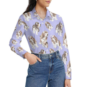 Watercolor Delight Basset Hounds Women's Shirt-Apparel-Apparel, Basset Hound, Dog Mom Gifts, Shirt-30