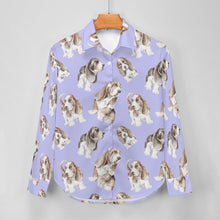 Load image into Gallery viewer, Watercolor Delight Basset Hounds Women&#39;s Shirt-Apparel-Apparel, Basset Hound, Dog Mom Gifts, Shirt-36