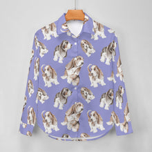 Load image into Gallery viewer, Watercolor Delight Basset Hounds Women&#39;s Shirt-Apparel-Apparel, Basset Hound, Dog Mom Gifts, Shirt-39