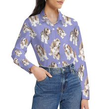 Load image into Gallery viewer, Watercolor Delight Basset Hounds Women&#39;s Shirt-Apparel-Apparel, Basset Hound, Dog Mom Gifts, Shirt-41