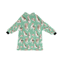 Load image into Gallery viewer, Watercolor Delight Beagles Blanket Hoodie for Women-Blanket-Apparel, Beagle, Blanket Hoodie, Blankets, Dog Mom Gifts-Mint Green-ONE SIZE-24