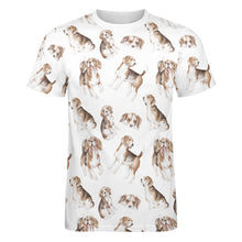 Load image into Gallery viewer, Watercolor Delight Beagles Men&#39;s Cotton T-Shirt-Apparel-Apparel, Beagle, Dog Dad Gifts, Shirt, T Shirt-10