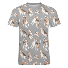 Load image into Gallery viewer, Watercolor Delight Beagles Men&#39;s Cotton T-Shirt-Apparel-Apparel, Beagle, Dog Dad Gifts, Shirt, T Shirt-13