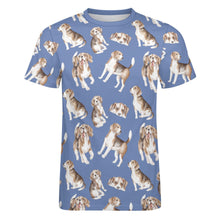 Load image into Gallery viewer, Watercolor Delight Beagles Men&#39;s Cotton T-Shirt-Apparel-Apparel, Beagle, Dog Dad Gifts, Shirt, T Shirt-16