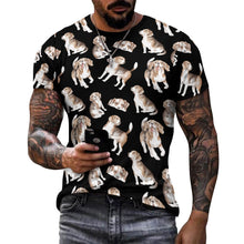 Load image into Gallery viewer, Watercolor Delight Beagles Men&#39;s Cotton T-Shirt-Apparel-Apparel, Beagle, Dog Dad Gifts, Shirt, T Shirt-21