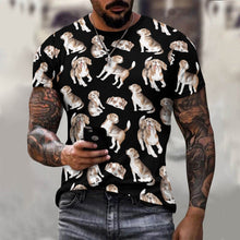 Load image into Gallery viewer, Watercolor Delight Beagles Men&#39;s Cotton T-Shirt-Apparel-Apparel, Beagle, Dog Dad Gifts, Shirt, T Shirt-2