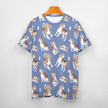 Load image into Gallery viewer, Watercolor Delight Beagles Women&#39;s Cotton T-Shirt-Apparel-Apparel, Beagle, Dog Mom Gifts, Shirt, T Shirt-21