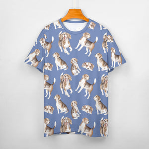 Watercolor Delight Beagles Women's Cotton T-Shirt-Apparel-Apparel, Beagle, Dog Mom Gifts, Shirt, T Shirt-21