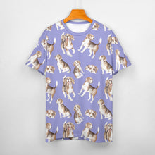 Load image into Gallery viewer, Watercolor Delight Beagles Women&#39;s Cotton T-Shirt-Apparel-Apparel, Beagle, Dog Mom Gifts, Shirt, T Shirt-27