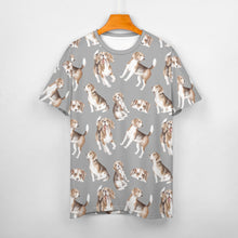 Load image into Gallery viewer, Watercolor Delight Beagles Women&#39;s Cotton T-Shirt-Apparel-Apparel, Beagle, Dog Mom Gifts, Shirt, T Shirt-30