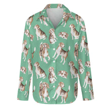 Load image into Gallery viewer, Watercolor Delight Beagles Women&#39;s Shirt-Apparel-Apparel, Beagle, Dog Mom Gifts, Shirt-S-Mint Green-29