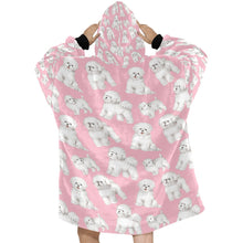 Load image into Gallery viewer, Watercolor Delight Bichon Frise Blanket Hoodie-Blanket-Apparel, Bichon Frise, Blanket Hoodie, Blankets, Dog Mom Gifts-17